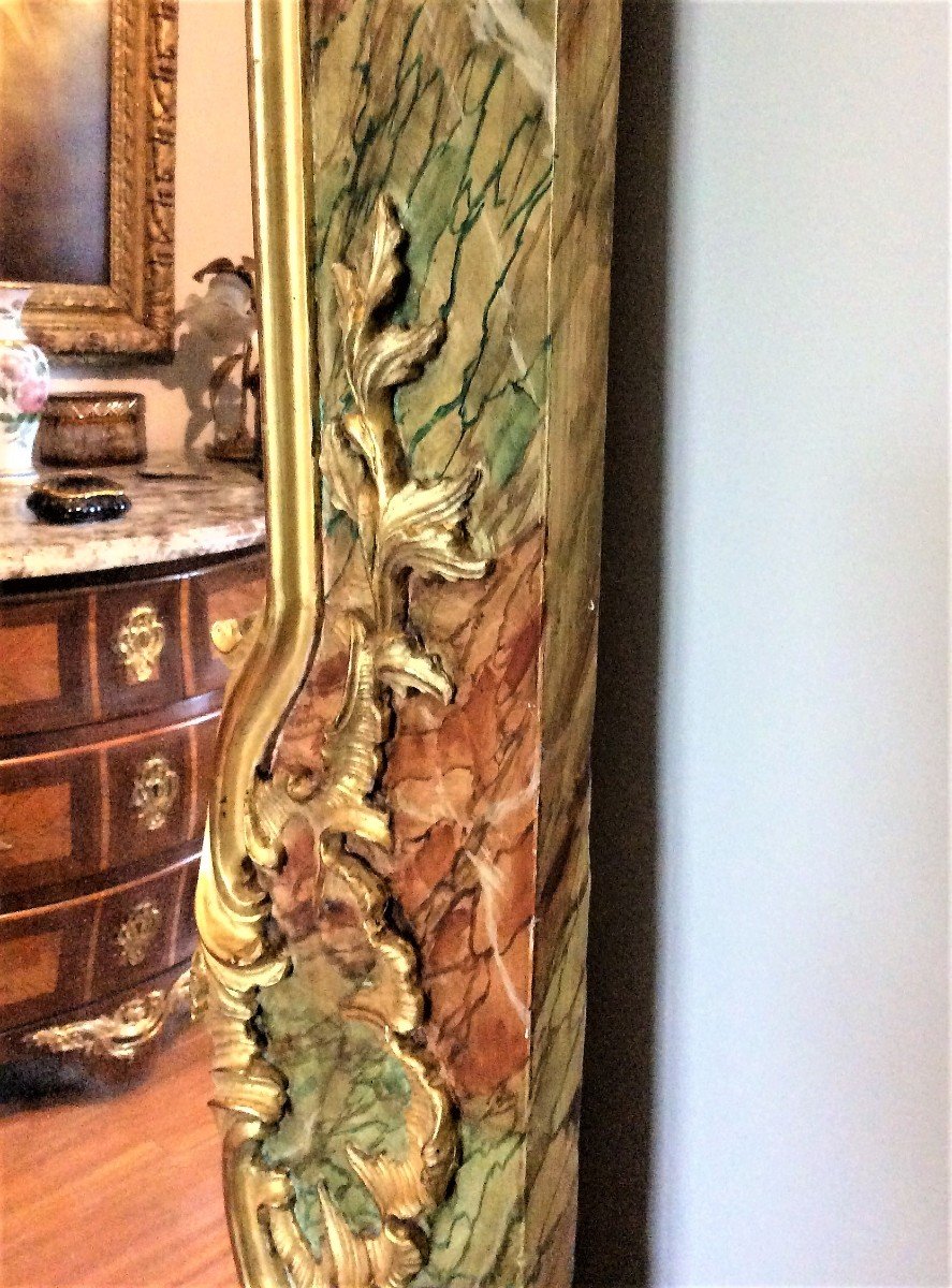 25% Discount - Woodwork Mirror In Carved And Gilded Wood - Early XIXth -photo-4
