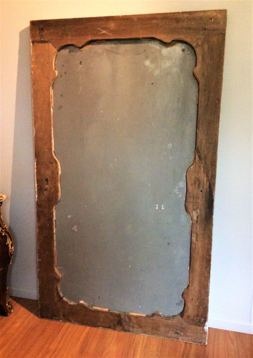 Important Woodwork Mirror In Carved And Gilded Wood - Early XIXth Century-photo-1