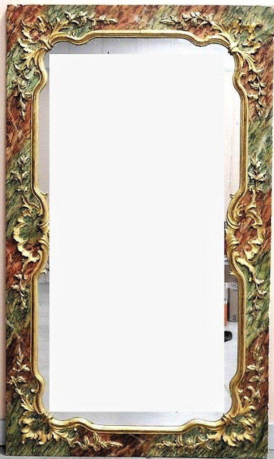 25% Discount - Woodwork Mirror In Carved And Gilded Wood - Early XIXth -photo-2