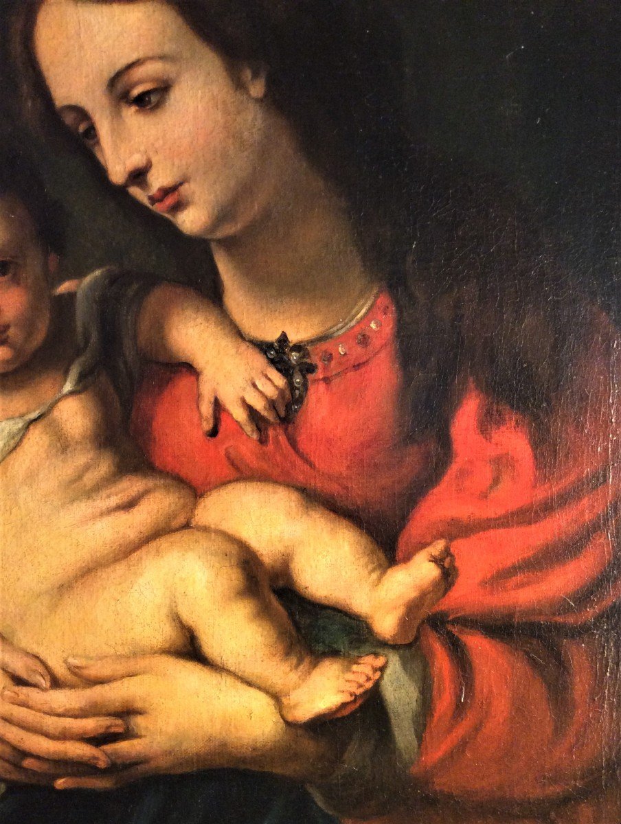 "antoine Van Dyck" - Virgin And Child - Oil On Canvas - 17th Century School-photo-1