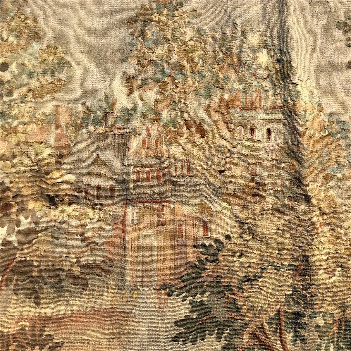 25% Discount  - Aubusson Tapestry Panel In Wool And Silk - France - XIXth -photo-3