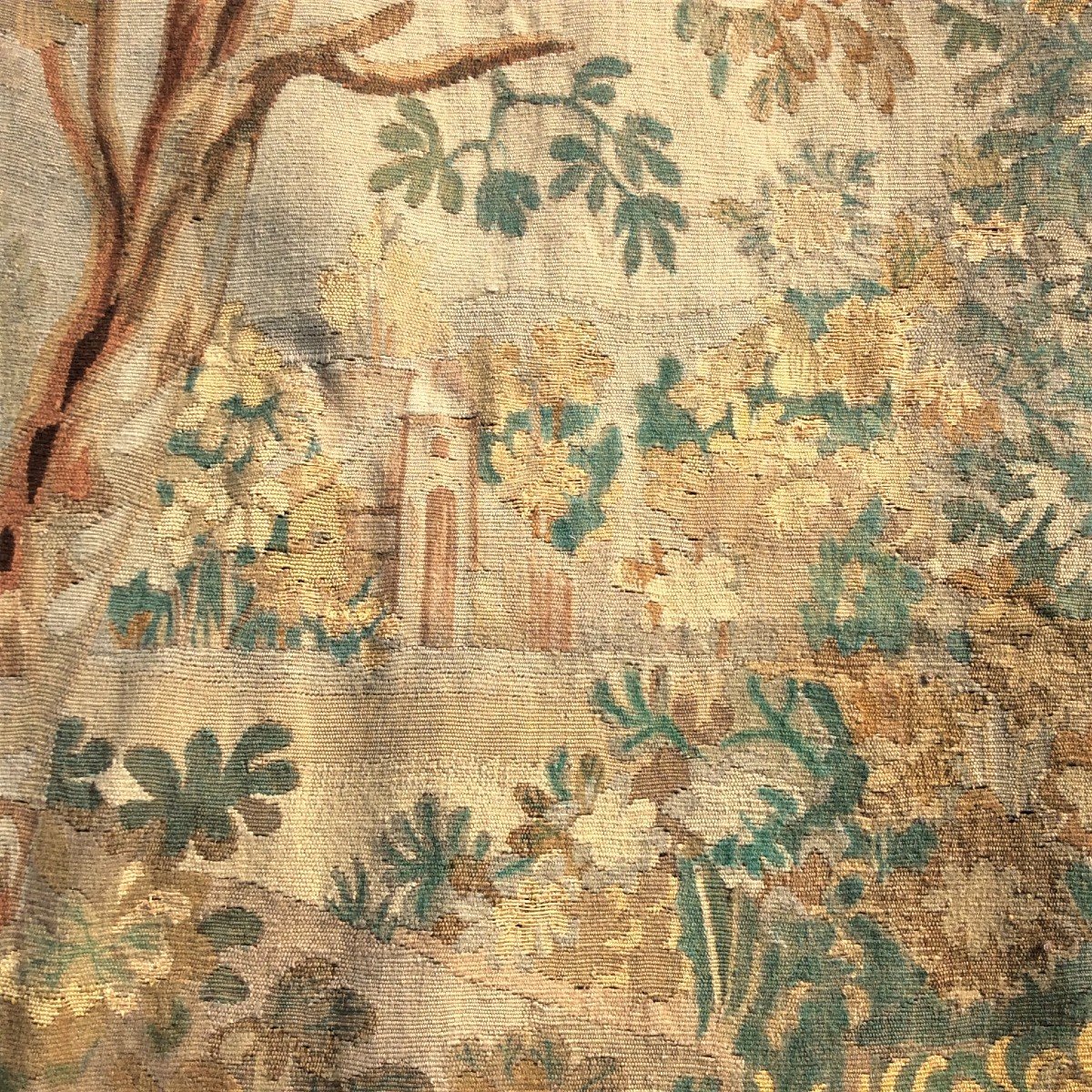 25% Discount  - Aubusson Tapestry Panel In Wool And Silk - France - XIXth -photo-6