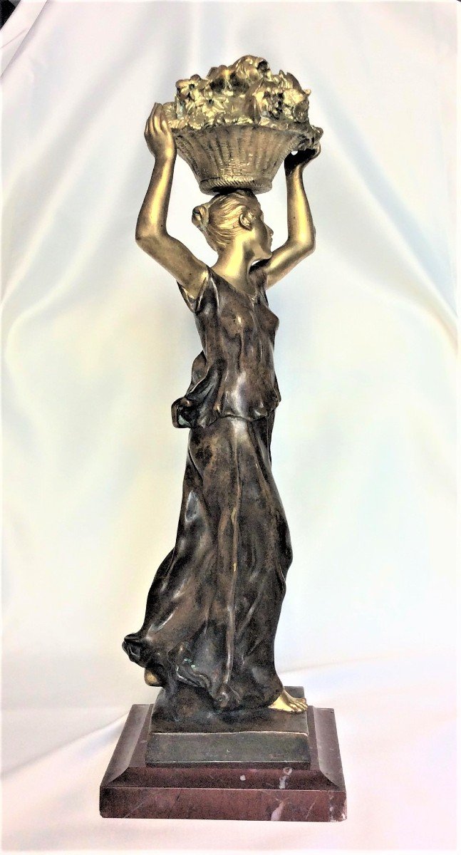   G. De Kerveguen - Statuette In Gilt Bronze And Patinated Bronze - XIXth-photo-2