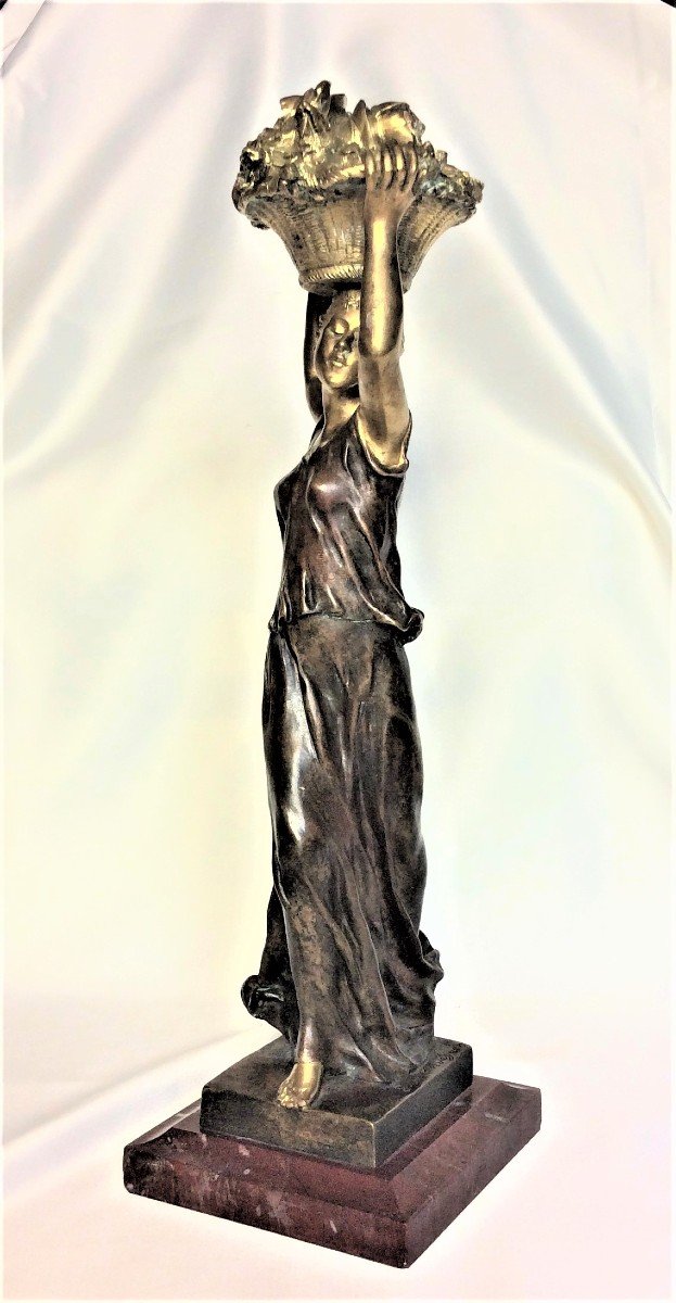   G. De Kerveguen - Statuette In Gilt Bronze And Patinated Bronze - XIXth-photo-1