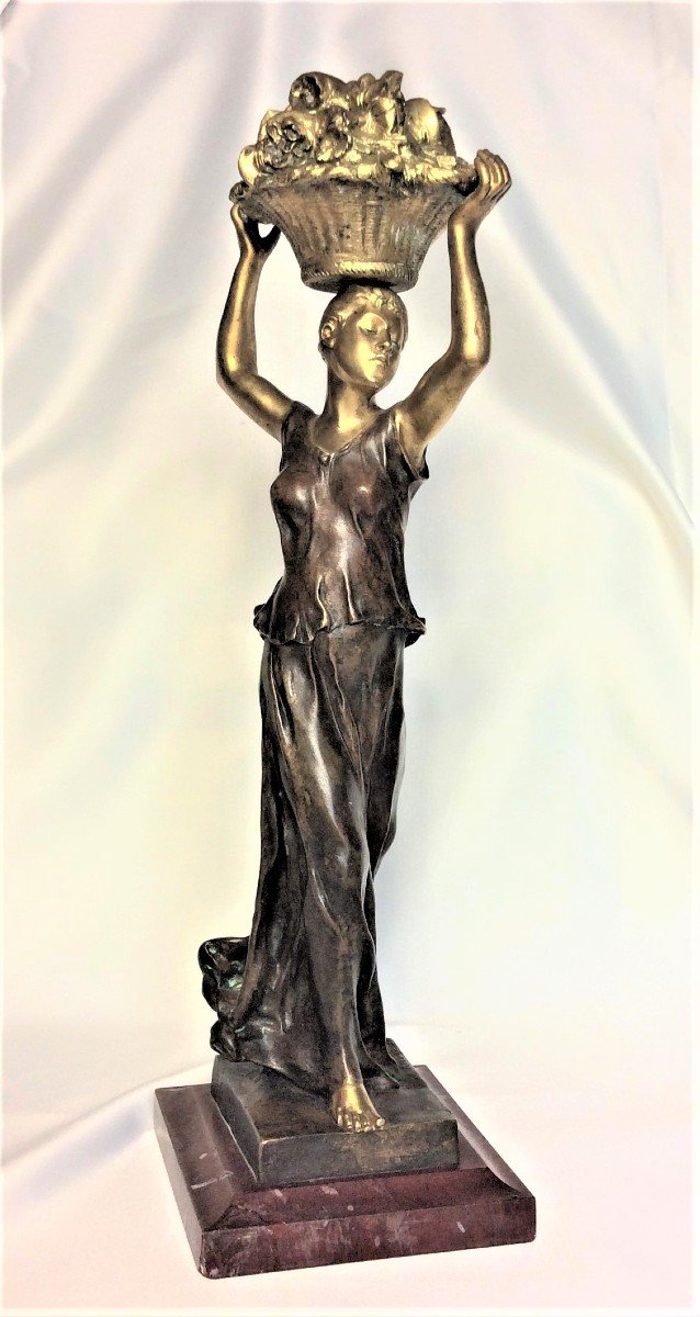   G. De Kerveguen - Statuette In Gilt Bronze And Patinated Bronze - XIXth-photo-2