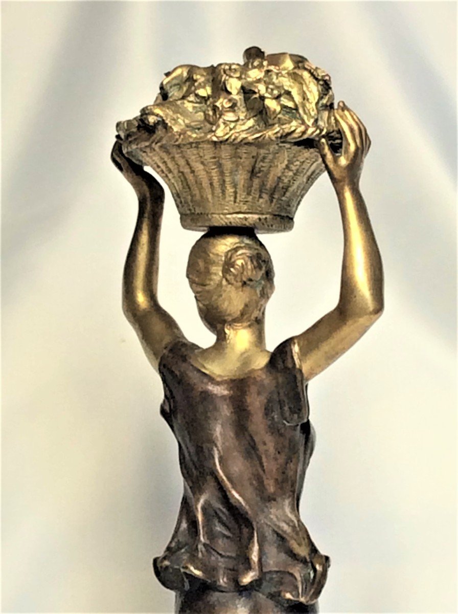 25% Discount  -   De Kerveguen - Statuette Gilt Bronze And Patinated Bronze - XIXth-photo-3