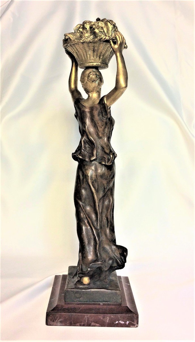   G. De Kerveguen - Statuette In Gilt Bronze And Patinated Bronze - XIXth-photo-4