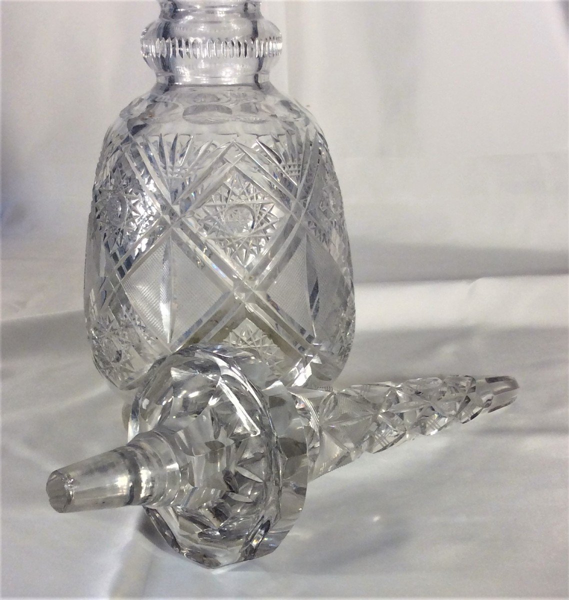   Imposing Crystal Bottle - 19th Century.-photo-4