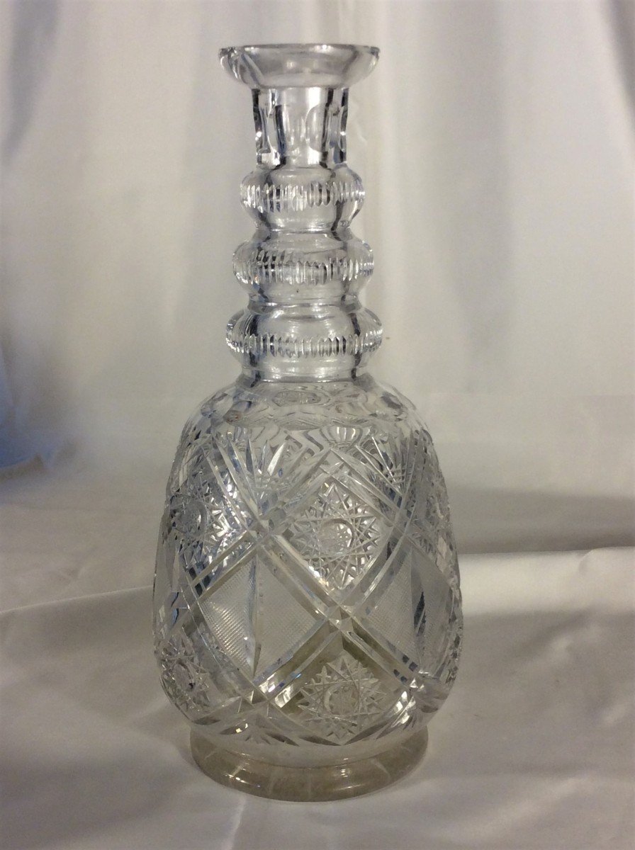   Imposing Crystal Bottle - 19th Century.-photo-1