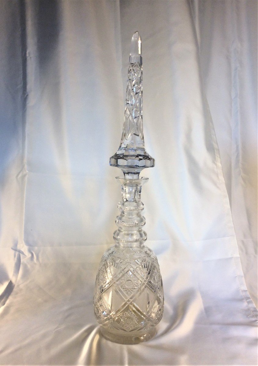   Imposing Crystal Bottle - 19th Century.-photo-4