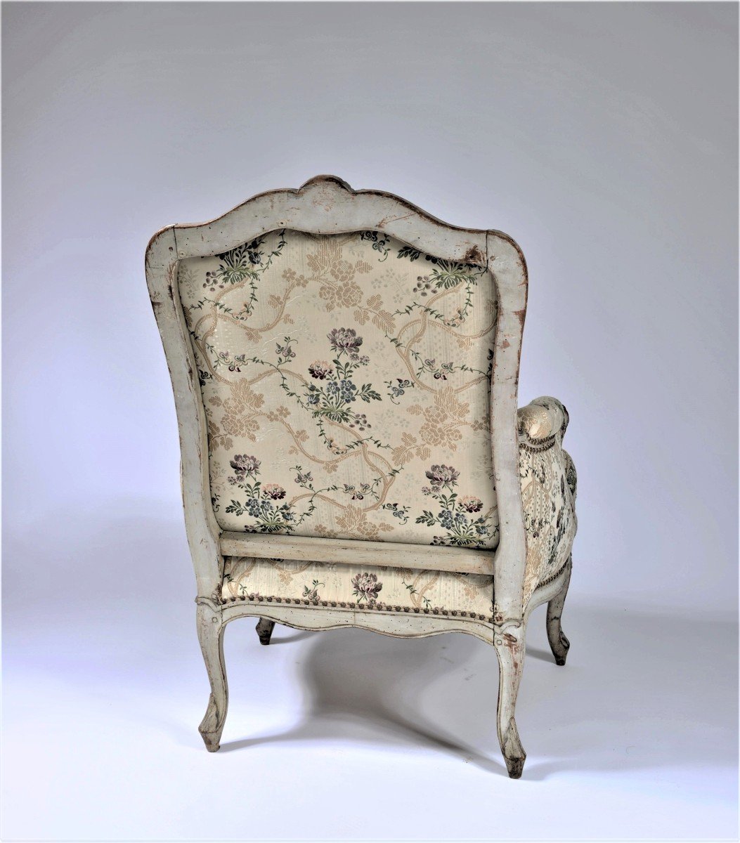     Estampillée « Bauve » - Elégante Bergère à Dossier Plat à Epaulement – Epoque Louis XV-photo-4