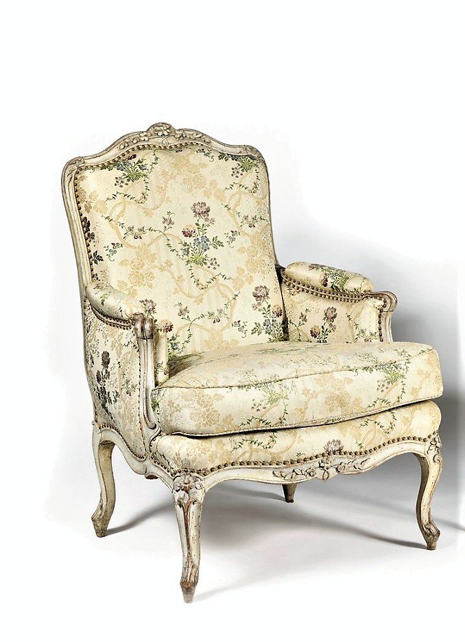     Estampillée « Bauve » - Elégante Bergère à Dossier Plat à Epaulement – Epoque Louis XV