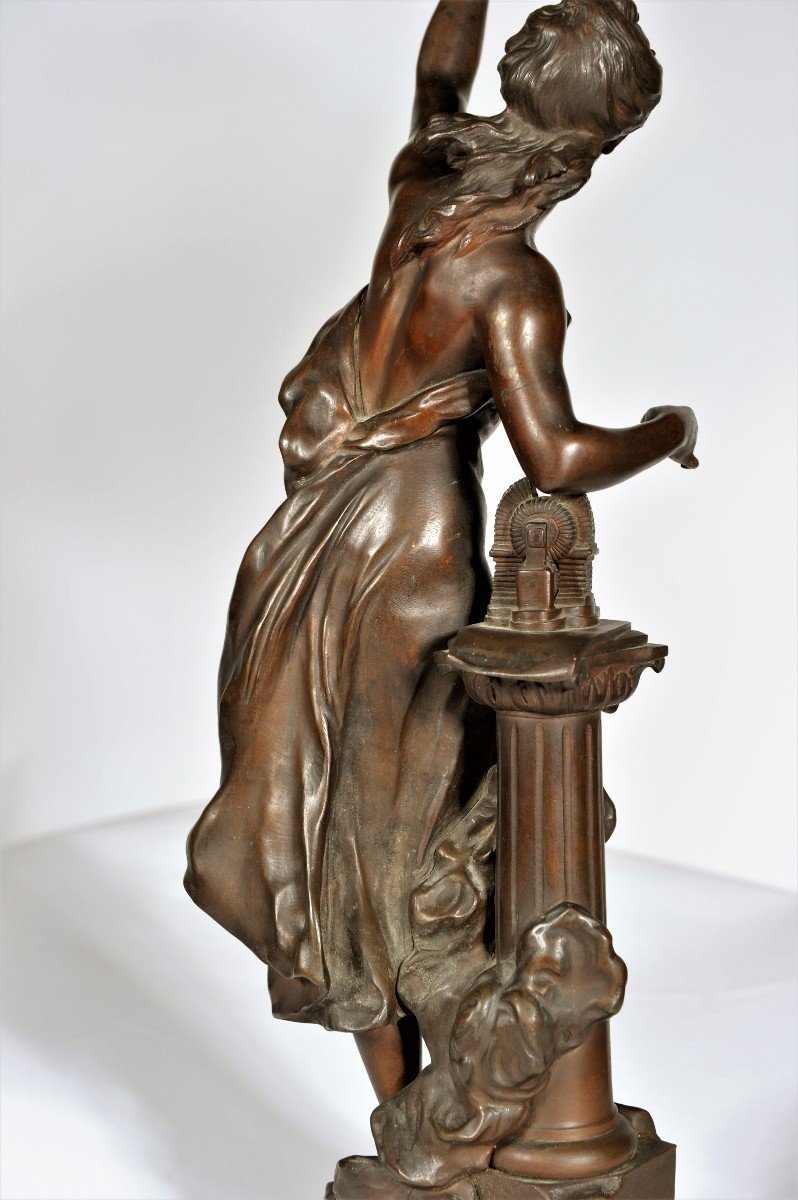 25% Discount - "science", Bronze With Brown Patina Signed Mathurin Moreau-photo-3