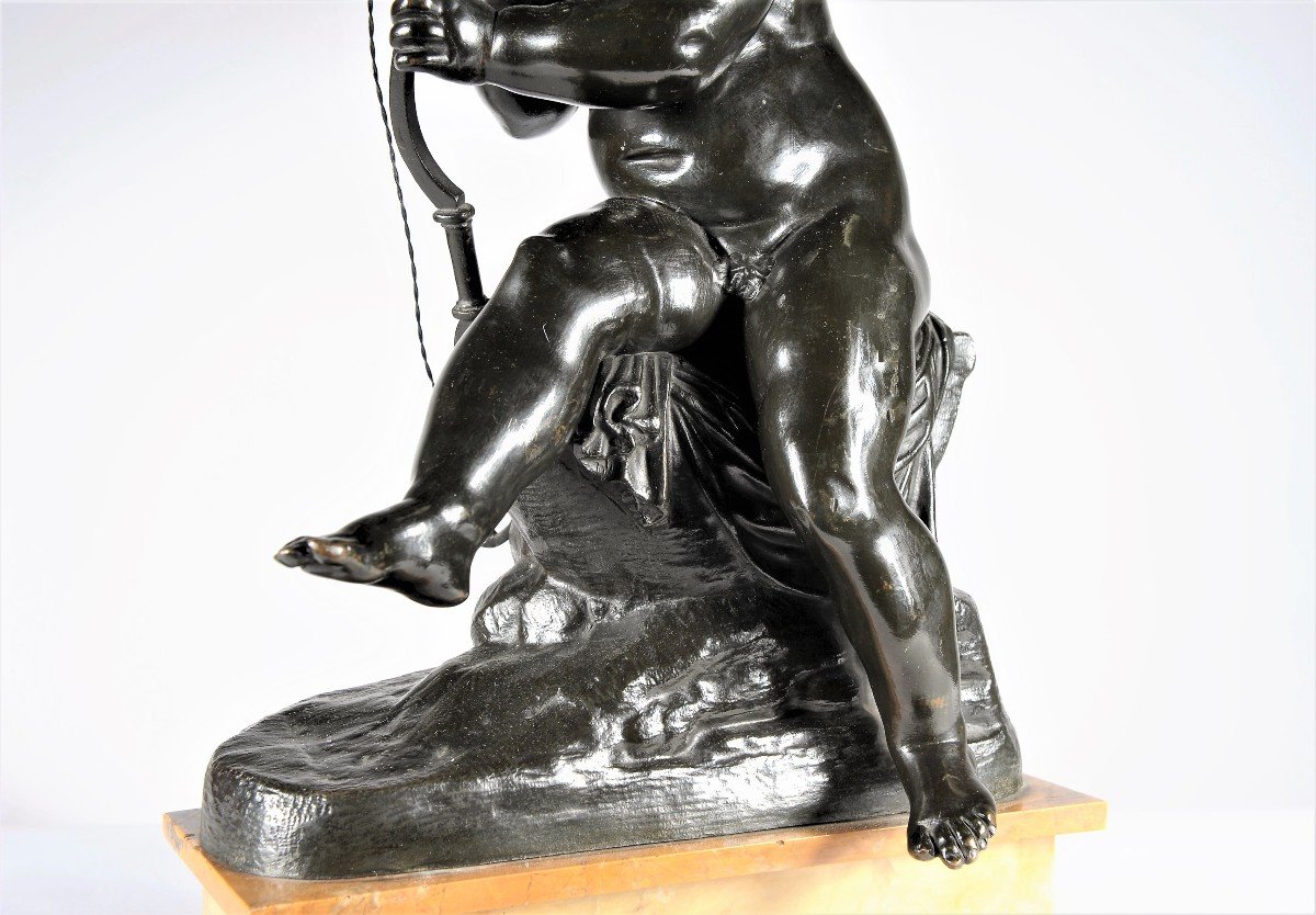 Charles Gabriel Sauvage dit "Lemire" - l'Angelot à l'Arc - bronze du 19ème-photo-4