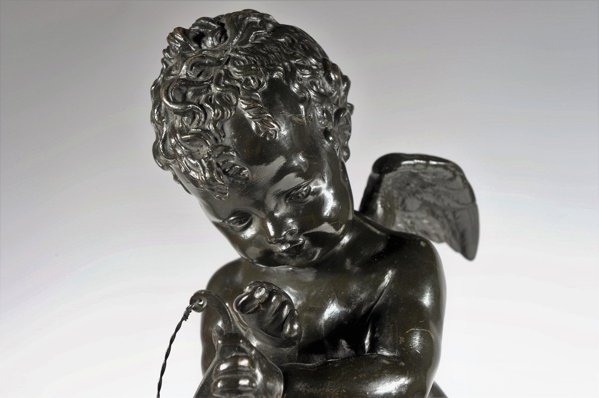 Charles Gabriel Sauvage dit "Lemire" - l'Angelot à l'Arc - bronze du 19ème-photo-6