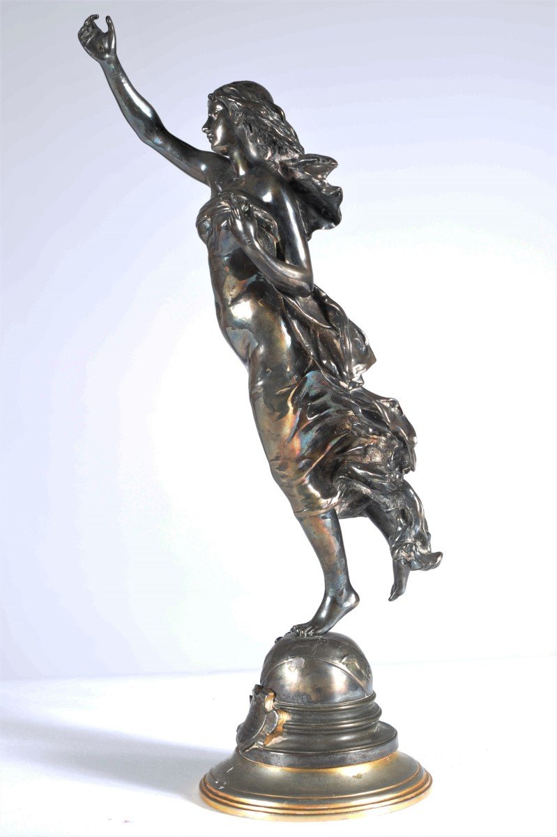 Etoile Du Matin - Bronze Argenté Art Nouveau -  Adrien Etienne Gaudez -photo-2