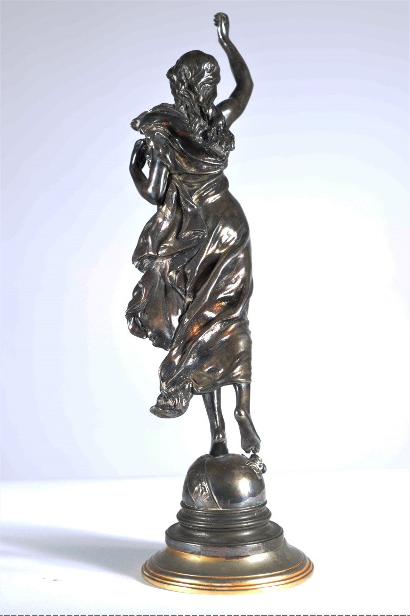 Etoile Du Matin - Bronze Argenté Art Nouveau -  Adrien Etienne Gaudez -photo-3
