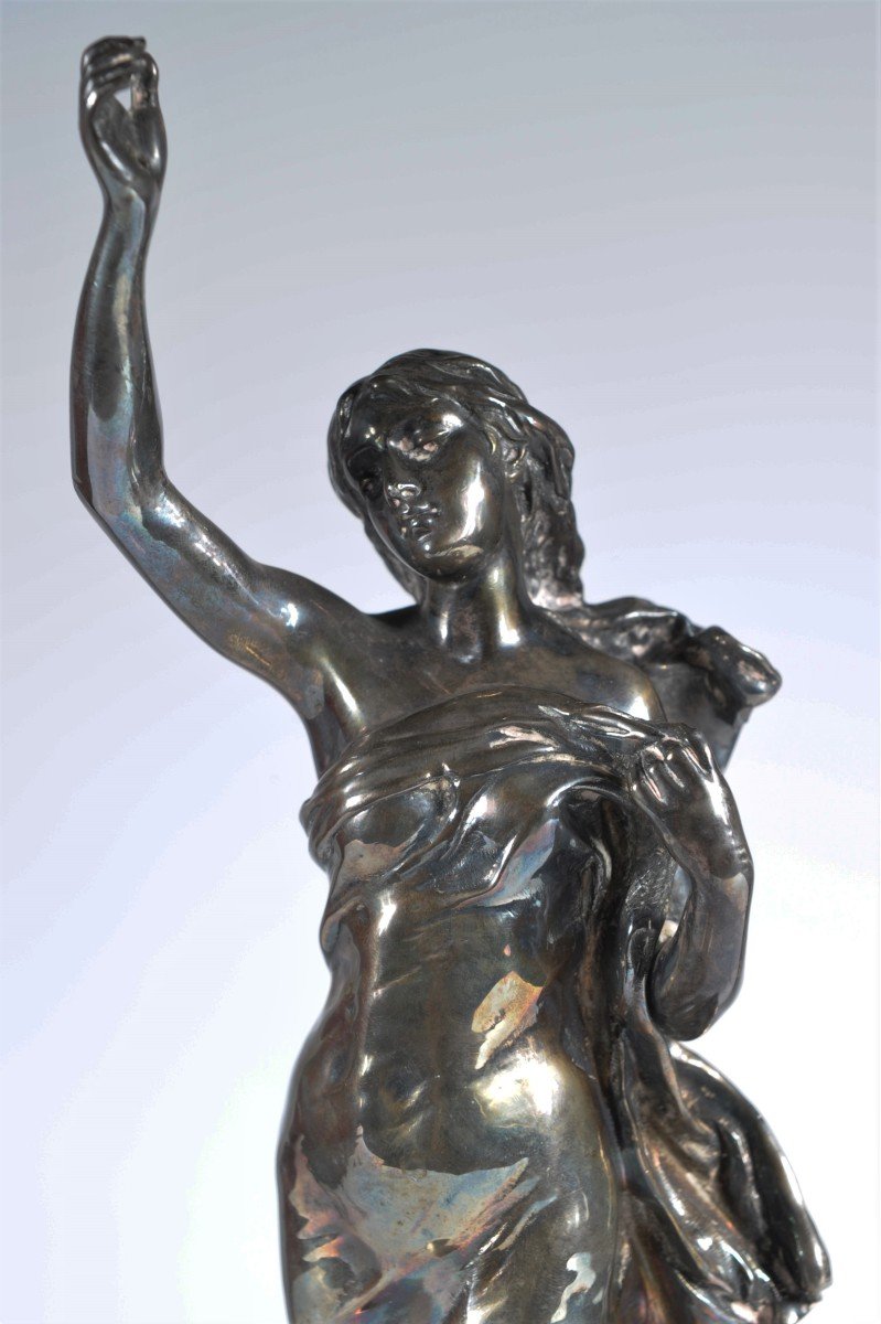 Etoile Du Matin - Bronze Argenté Art Nouveau -  Adrien Etienne Gaudez -photo-1