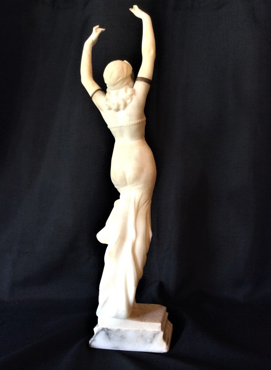    Danseuse Orientale - Statue En Albâtre - Alberto Saccardi-photo-6