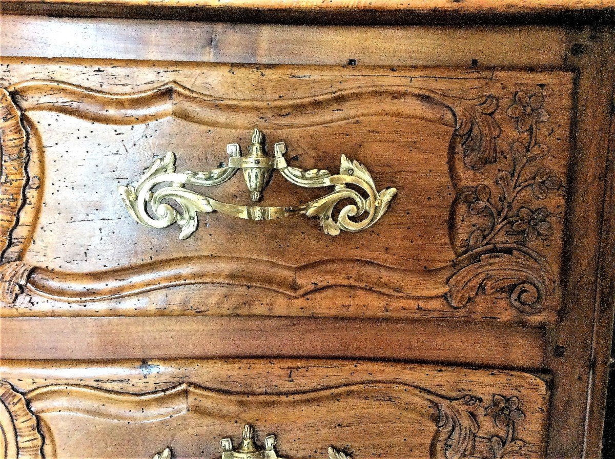    Chest Of Drawers With Slightly Curved Front - Rhône Valley - Louis XV Period-photo-4