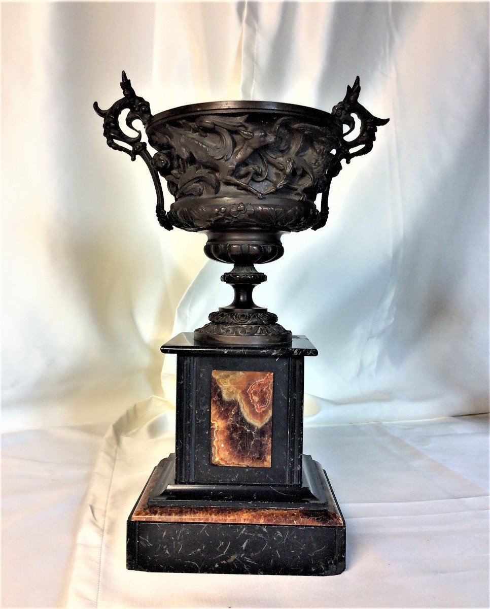 25% Discount -pair Of 19th Neo-renaissance Cups -  Wannegem-lede Castle-photo-3