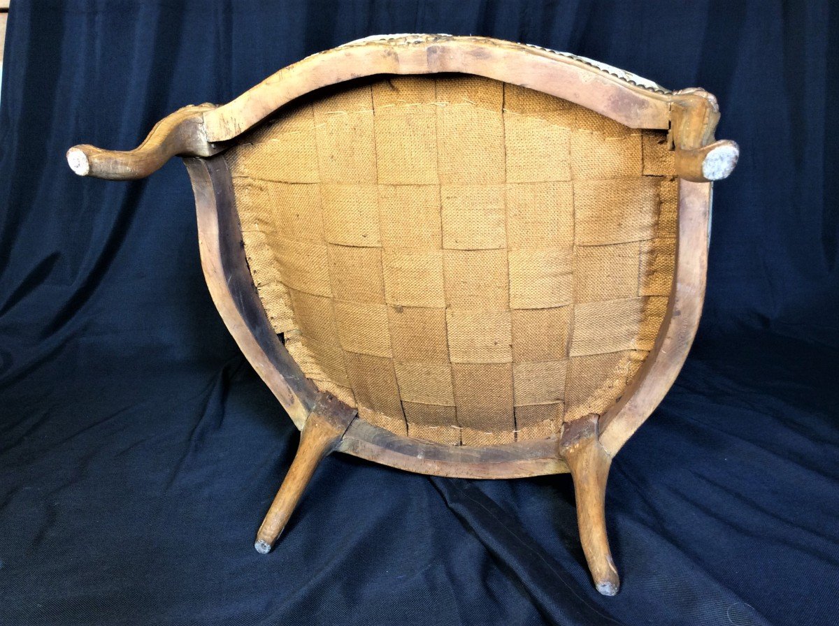  Stamped “…cartign…” - Bergère In Natural Wood – Louis XV Period-photo-5