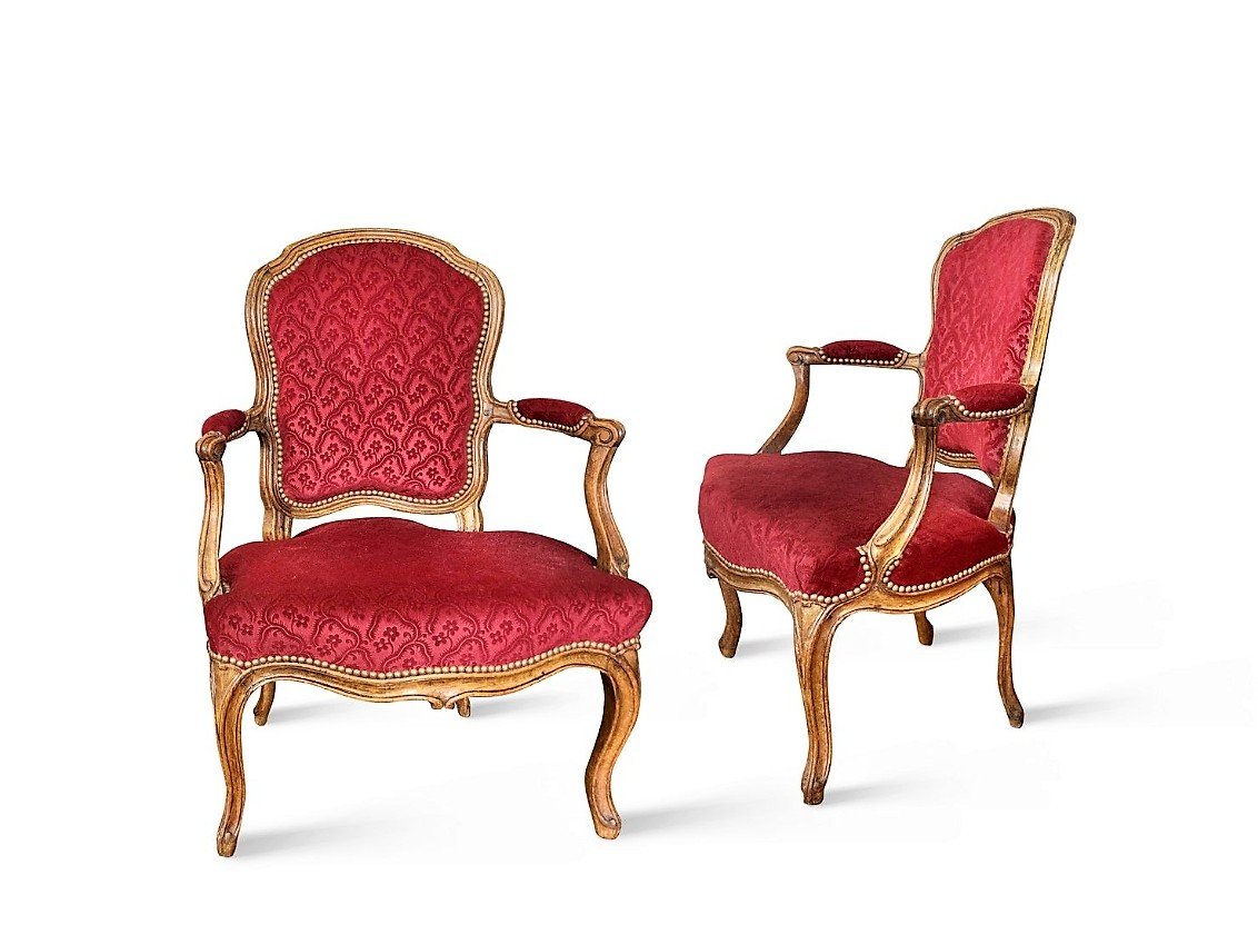   Stamped Claude Sene 1 - Pair Of Convertible Armchairs - Louis XV Period