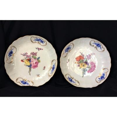 REMISE 25\%  -  Meissen - Paire De Compotiers En Porcelaine - Fin XVIIi ème