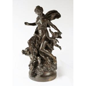Important And Magnificent Patinated Bronze Signed Mathurin Moreau - 19th Century