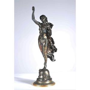 Morning Star - Art Nouveau Silver Bronze - Adrien Etienne Gaudez