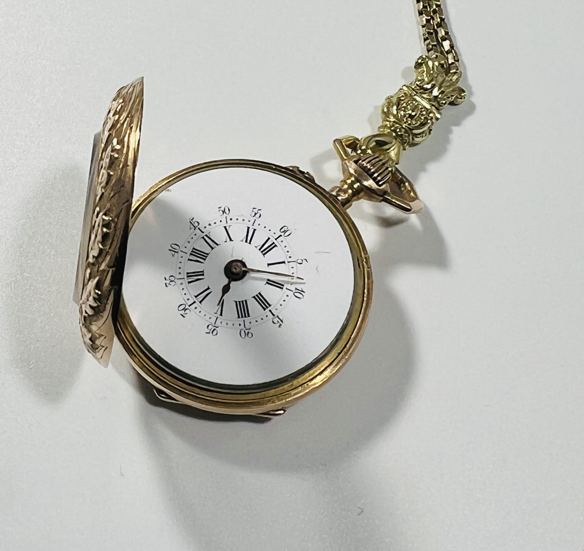 Montre de col et sa giletière l'ensemble en or-photo-2