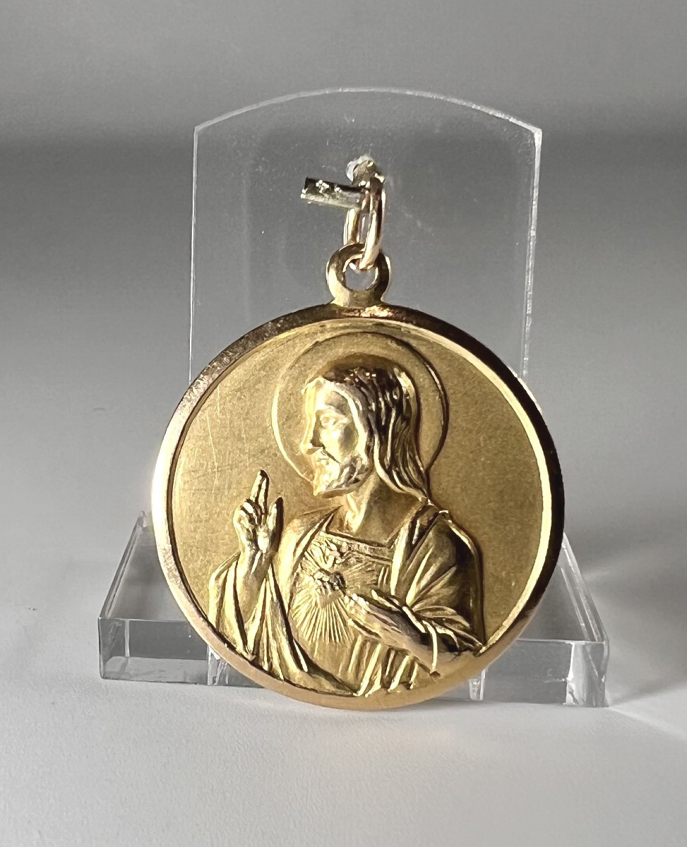 Large 18-carat Gold Scapular Medal-photo-2