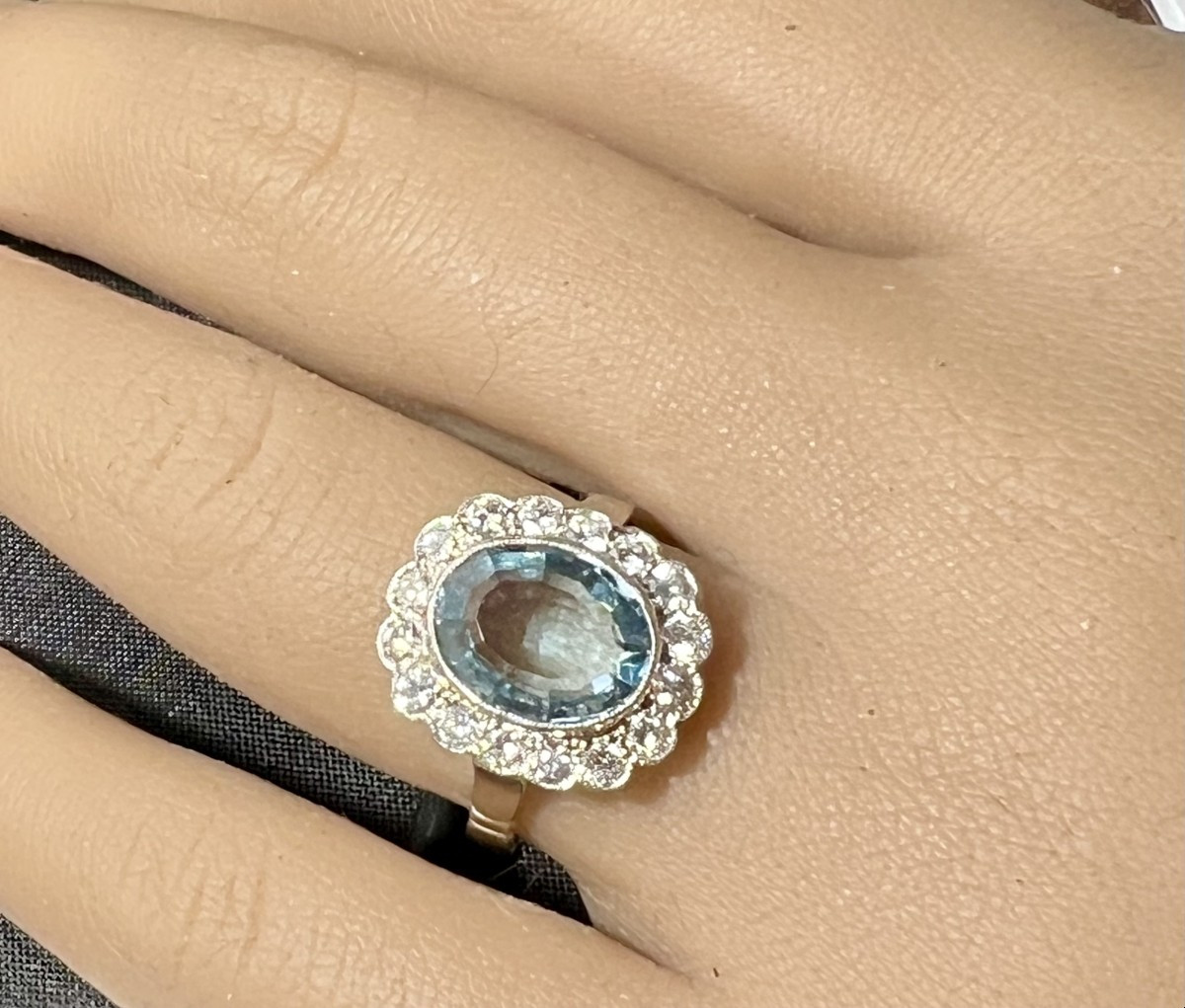 Daisy Ring With Topaz And Diamonds-photo-4