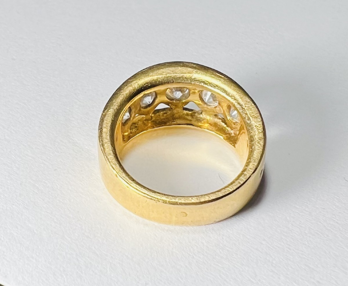 Openwork Gold And Diamond Band Ring-photo-3