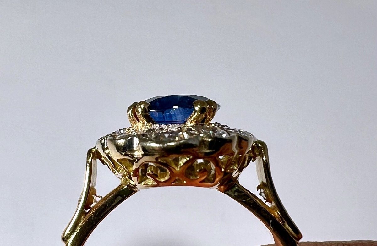Sapphire Ring With Diamond Surround-photo-1