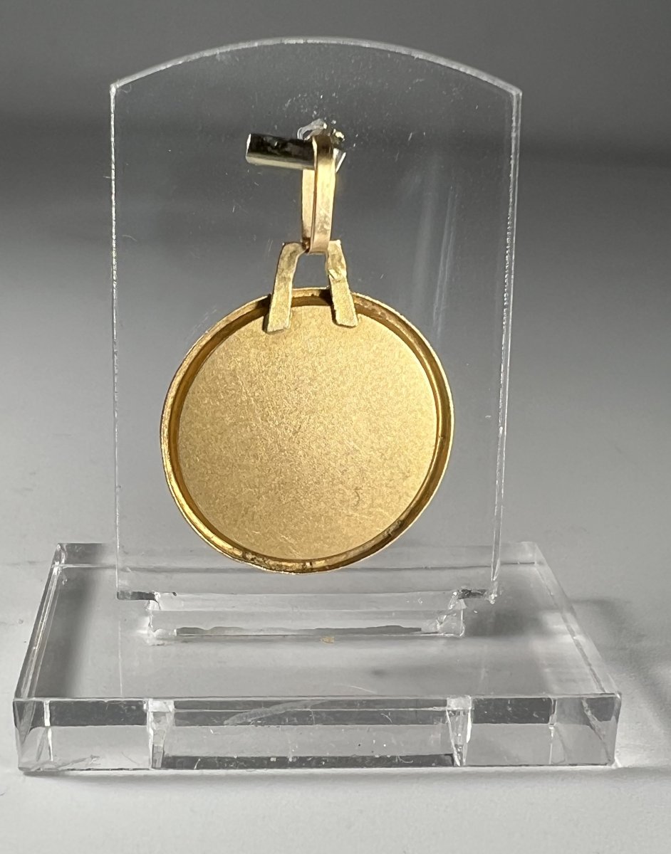 Gold Medal Depicting The Virgin In Profile, With A Fluted Edge-photo-2