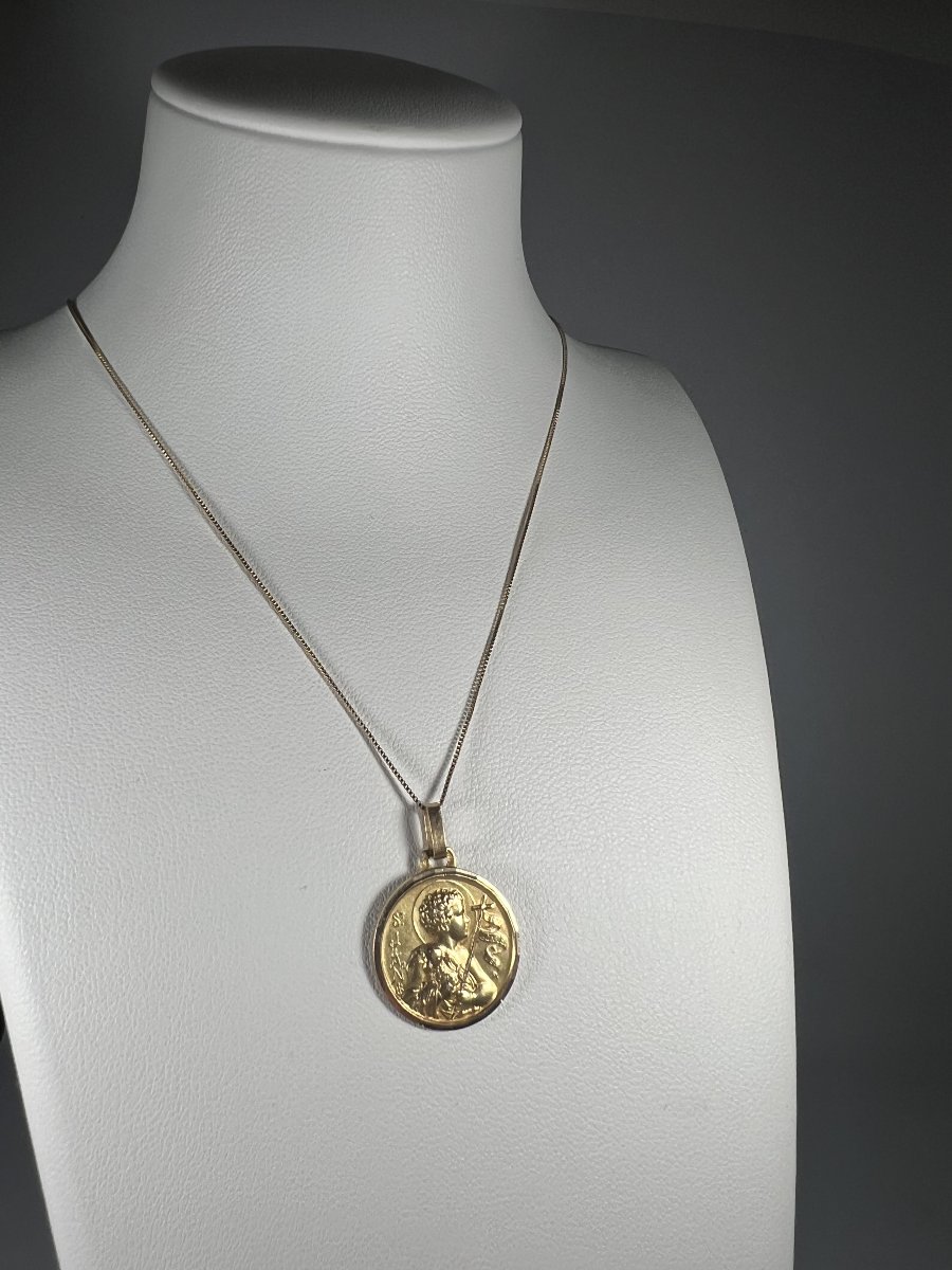 Médaille en or représentant Saint Jean Baptiste-photo-3