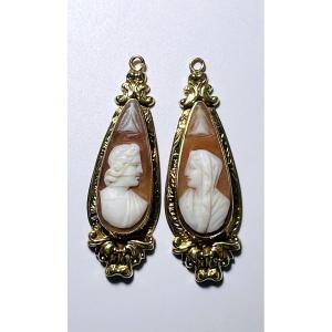 Paire de pendants d'oreilles Napoléon III 