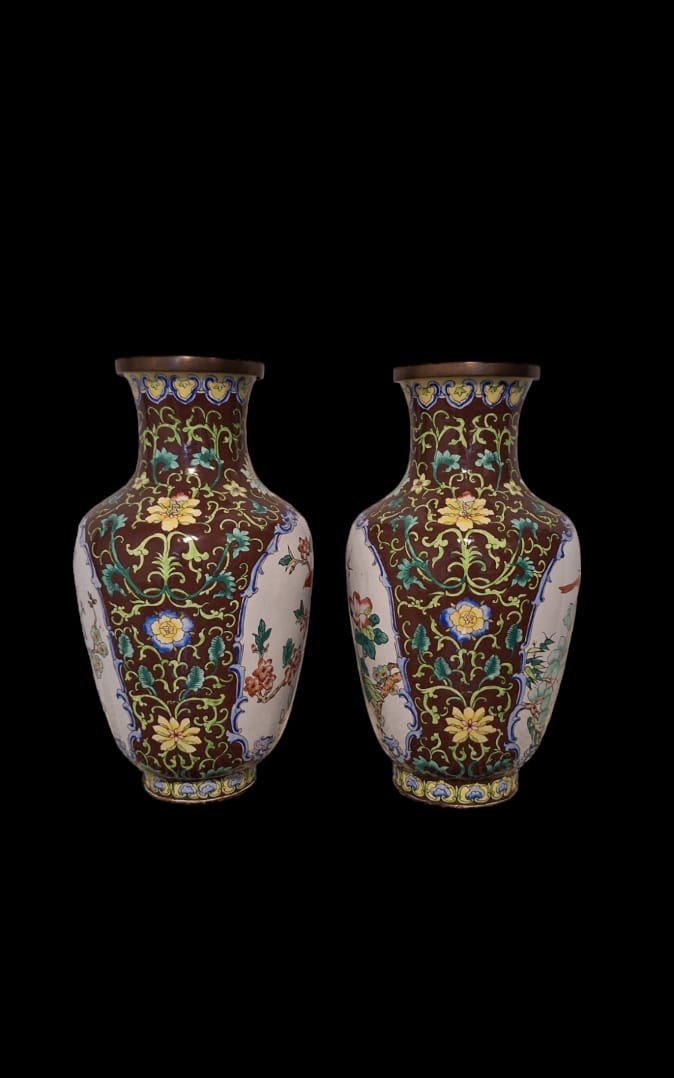 Une Paire De Vases De Canton Chinois émaillés-photo-2