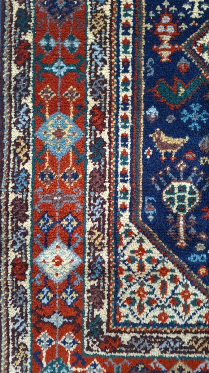 Old Turkish Hand-knotted Rug Smyrna Oushak-photo-3