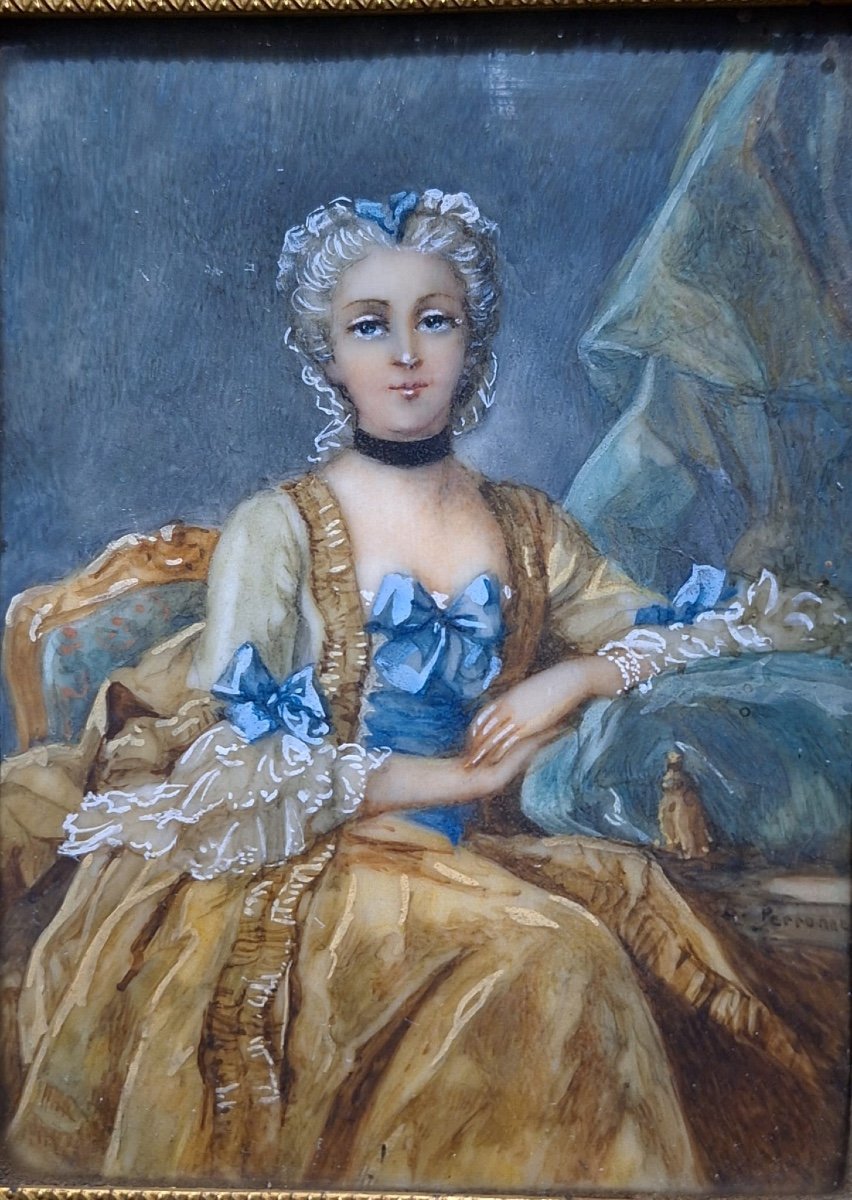 Miniature Portrait Of Madame De Sorquainville-photo-3