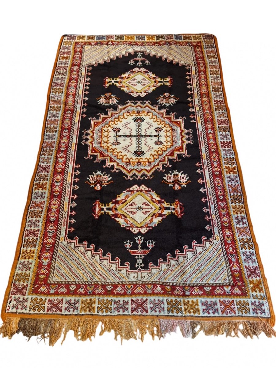Vintage Moroccan Rug From The High Atlas Tribe
