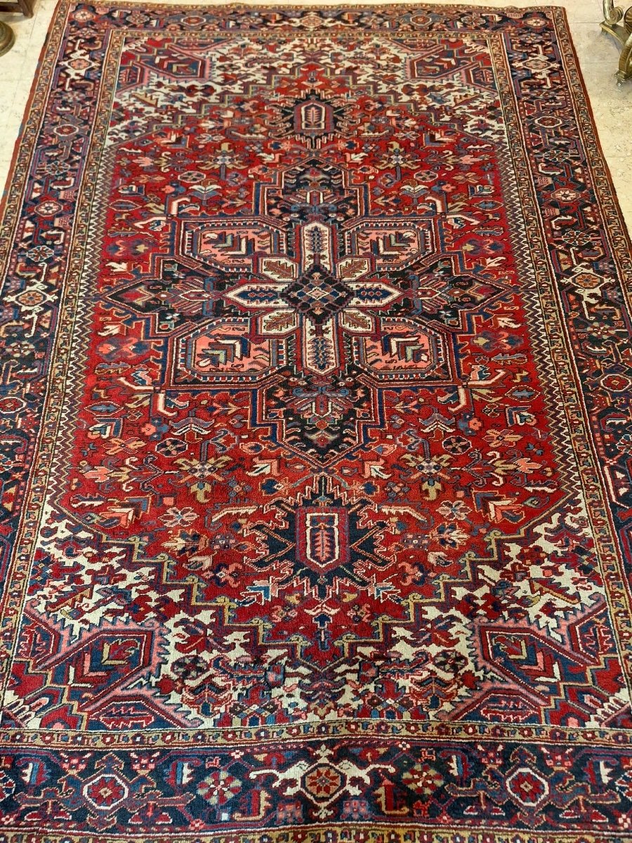 Tapis Vintage Noué à La Main Heriz, Iran-photo-4