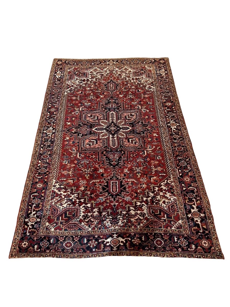 Tapis Vintage Noué à La Main Heriz, Iran