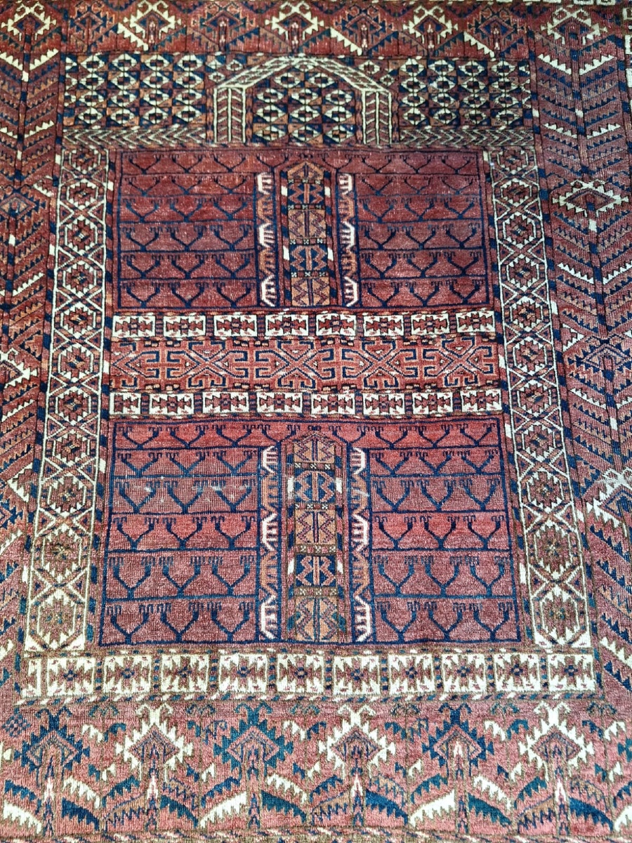 Tapis Turkmène Ancien Fait Main Hatchli-photo-2