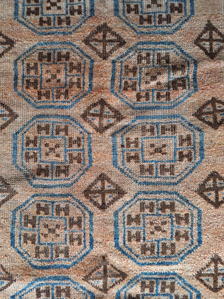 Vintage Handmade Bukhara Rug, Afghanistan-photo-2