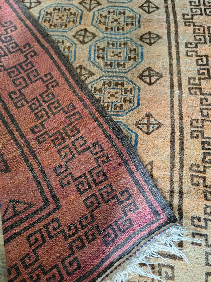 Vintage Handmade Bukhara Rug, Afghanistan-photo-5