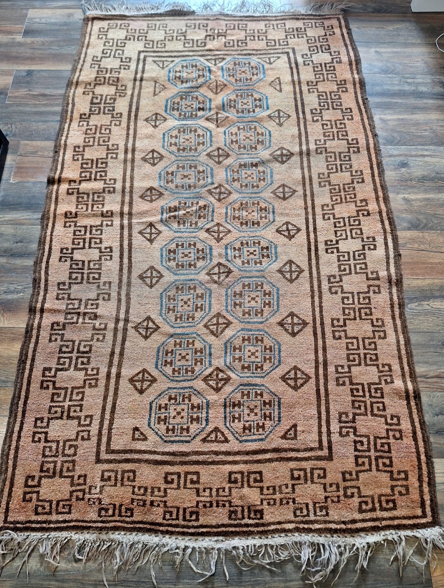 Vintage Handmade Bukhara Rug, Afghanistan