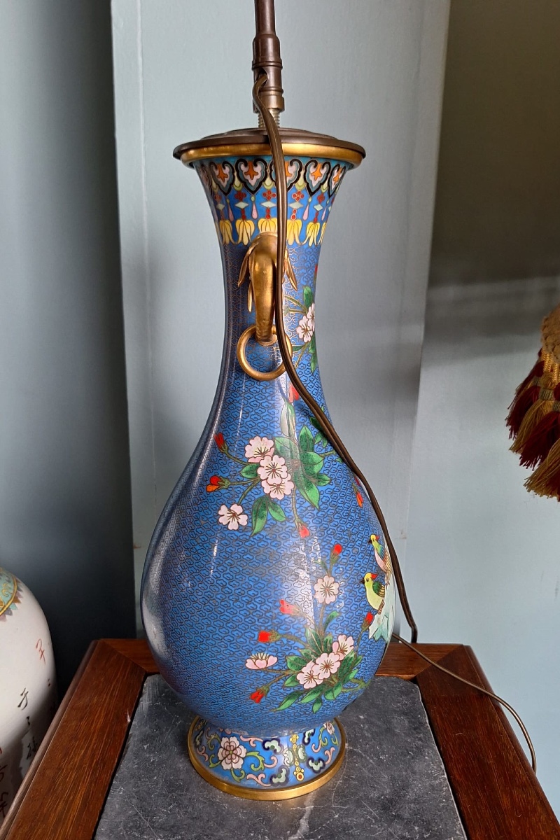 Lampe cloisonnée chinoise-photo-2