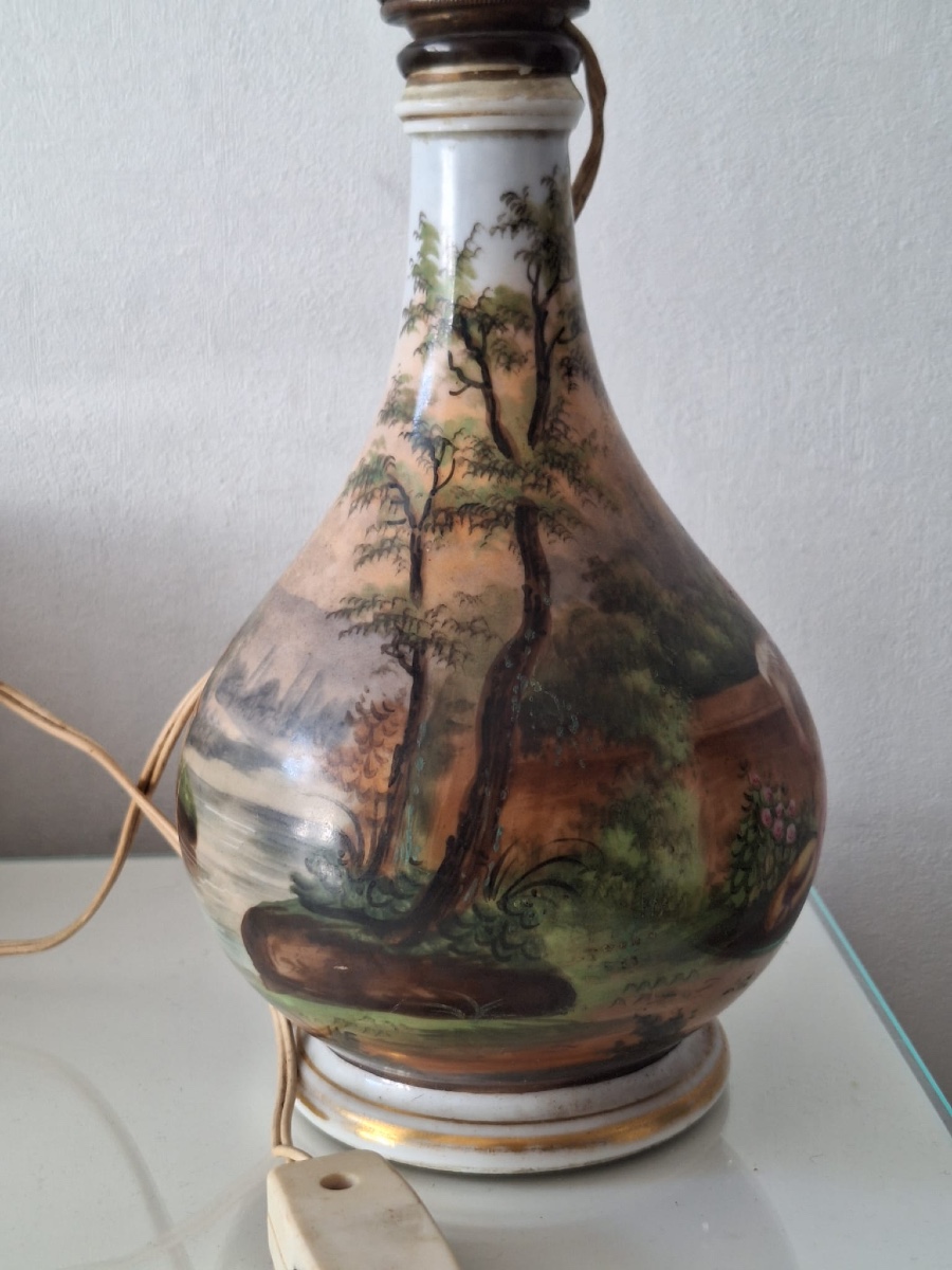 French Porcelain Lamp "old Paris"-photo-2